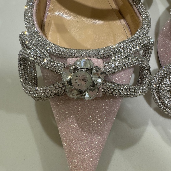 Mach and Mach Glitter Double Crystal Bow Pointed Toe Pump - Picture 5 of 9